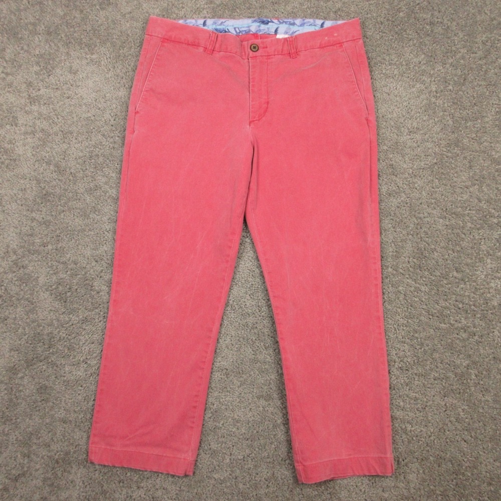 Tommy Bahama Pants Mens 35x24 (Tag 35x30) Pink Garment Dyed Chinos Beach Casual